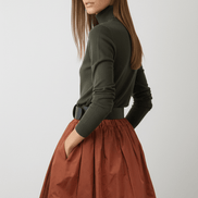 Fustă midi aramiu, talie universală - OK Lux. All rights reserved. - Skirts - COPPER - 