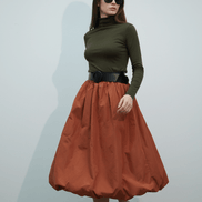 Fustă midi aramiu, talie universală - OK Lux. All rights reserved. - Skirts - COPPER - 