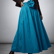 Fustă midi cu imprimeu floral albastru - OK Lux. All rights reserved. - Dresses - SKY BLUE - 