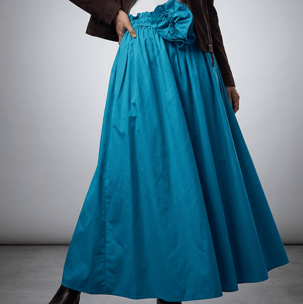 Fustă midi cu imprimeu floral albastru - OK Lux. All rights reserved. - Dresses - SKY BLUE - 