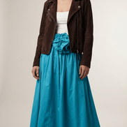 Fustă midi cu imprimeu floral albastru - OK Lux. All rights reserved. - Dresses - SKY BLUE - 