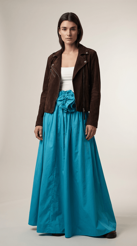 Fustă midi cu imprimeu floral albastru - OK Lux. All rights reserved. - Dresses - SKY BLUE - 