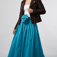 Fustă midi cu imprimeu floral albastru - OK Lux. All rights reserved. - Dresses - SKY BLUE - 