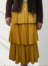 Fustă midi eco piele galben muștar - OK Lux. All rights reserved. - Dresses - MUSTARD YELLOW - 