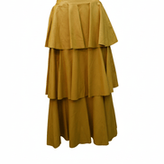 Fustă midi eco piele galben muștar - OK Lux. All rights reserved. - Dresses - MUSTARD YELLOW - 