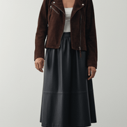 Fustă midi eco piele maro ciocolatiu - OK Lux. All rights reserved. - Dresses - CHOCOLATE BROWN - 