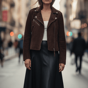 Fustă midi eco piele maro ciocolatiu - OK Lux. All rights reserved. - Dresses - CHOCOLATE BROWN - 