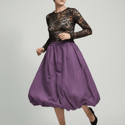 Fustă midi mov cu talie marcată - OK Lux. All rights reserved. - Skirts - PURPLE - 