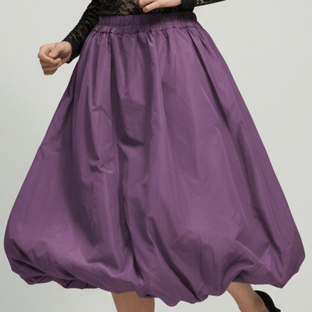 Fustă midi mov cu talie marcată - OK Lux. All rights reserved. - Skirts - PURPLE - 