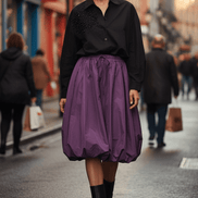 Fustă midi mov cu talie marcată - OK Lux. All rights reserved. - Skirts - PURPLE - 