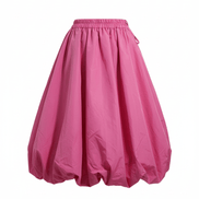 Fustă midi roz pudrat, croială lejeră - OK Lux. All rights reserved. - Skirts - PINK - 