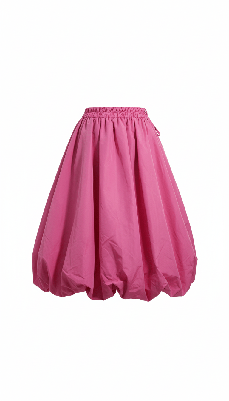 Fustă midi roz pudrat, croială lejeră - OK Lux. All rights reserved. - Skirts - PINK - 