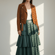 Fustă midi verde, talie elastică - OK Lux. All rights reserved. - Dresses - GREEN - 