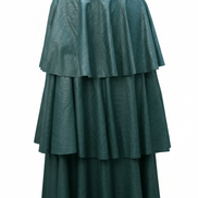 Fustă midi verde, talie elastică - OK Lux. All rights reserved. - Dresses - GREEN - 