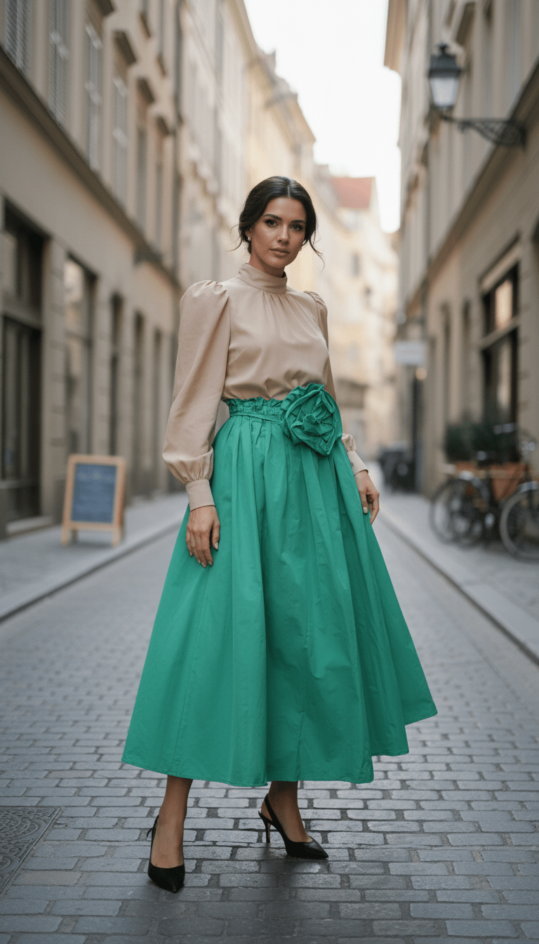 Fustă vaporoasă cu imprimeu floral - OK Lux. All rights reserved. - Dresses - SKY BLUE - 