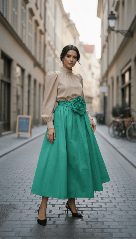 Fustă vaporoasă cu imprimeu floral - OK Lux. All rights reserved. - Dresses - SKY BLUE - 