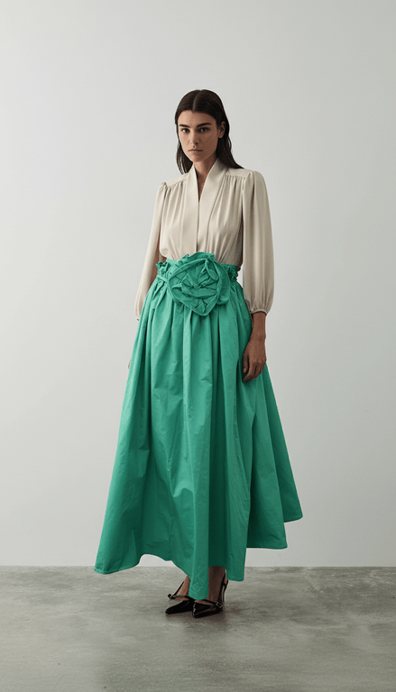 Fustă vaporoasă cu imprimeu floral - OK Lux. All rights reserved. - Dresses - SKY BLUE - 