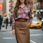 Cămașă roz fuchsia cu imprimeu - OK Lux. All rights reserved. - Shirts -