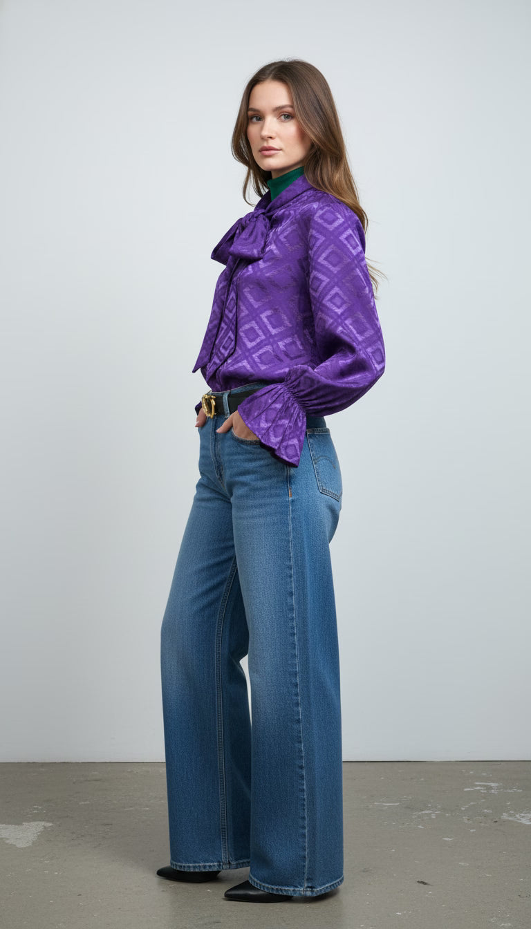 Camasă mov elegantă cu croi lejer - OK Lux. All rights reserved. - Shirts -