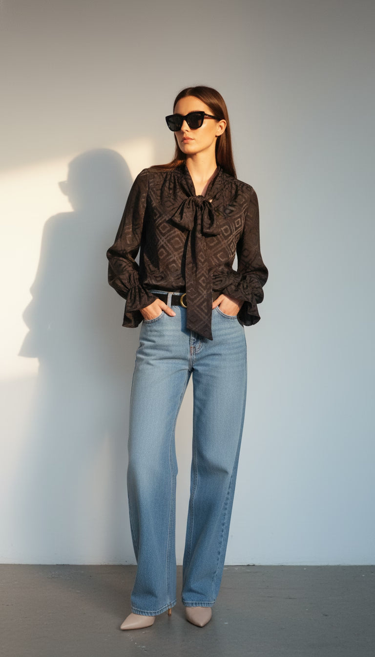 Camasă neagră office cu croi modern - OK Lux. All rights reserved. - Shirts -