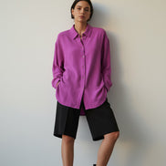 Camasă mov cu nasturi și guler înalt - OK Lux. All rights reserved. - Shirts -