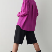 Camasă mov cu nasturi și guler înalt - OK Lux. All rights reserved. - Shirts -