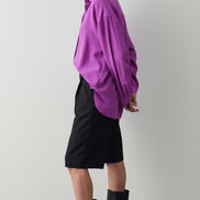 Camasă mov cu nasturi și guler înalt - OK Lux. All rights reserved. - Shirts -