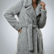 Haina de blana ecologica gri perlat cu cordon - OK Lux. All rights reserved. - Jackets - 