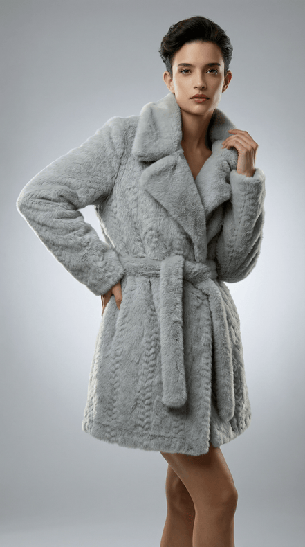 Haina de blana ecologica gri perlat cu cordon - OK Lux. All rights reserved. - Jackets - 