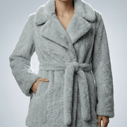 Haina de blana ecologica gri perlat cu cordon - OK Lux. All rights reserved. - Jackets - 