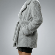 Haina de blana ecologica gri perlat cu cordon - OK Lux. All rights reserved. - Jackets - 