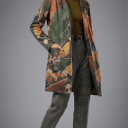 Haina eleganta cu imprimeu artistic multicolor si croiala dreapta - OK Lux. All rights reserved. - Jackets - 