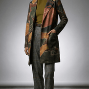 Haina eleganta cu imprimeu artistic multicolor si croiala dreapta - OK Lux. All rights reserved. - Jackets - 