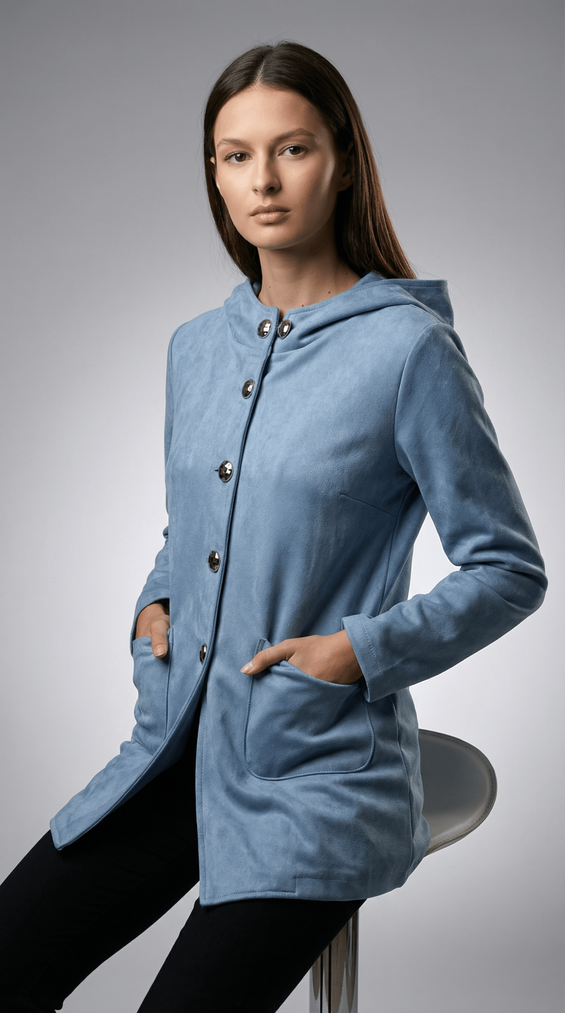 Hanorac Jachetă Bleu cu Glug - OK Lux. All rights reserved. - Jackets - 