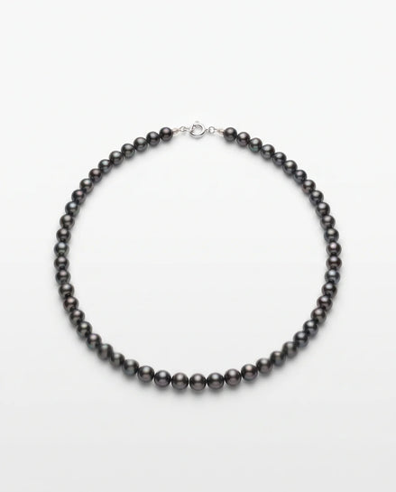 Colier Handmade din Perle Negru-Albăstrui