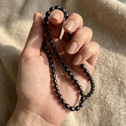 Colier din Perle Albastre cu Închizătoare din Argint – Handmade