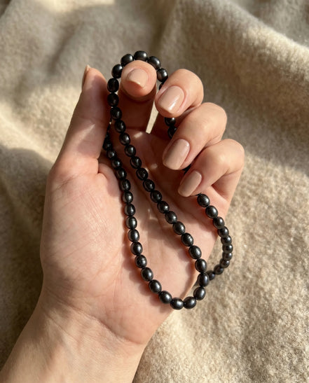 Colier din Perle Albastre cu Închizătoare din Argint – Handmade
