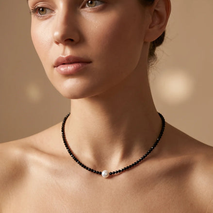 Colier Handmade cu Onix și Perlă Naturală