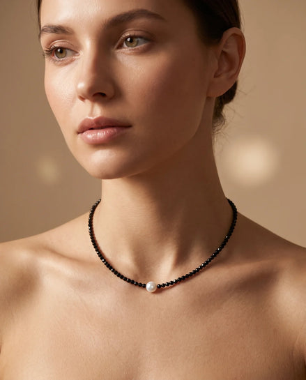 Colier Handmade cu Onix și Perlă Naturală