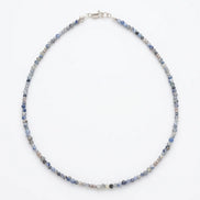 Colier Handmade cu Safir Fațetat și Biluțe din Argint