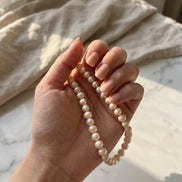 Colier din Perle Ivoire de 10 mm cu Închizătoare din Argint – Handmade