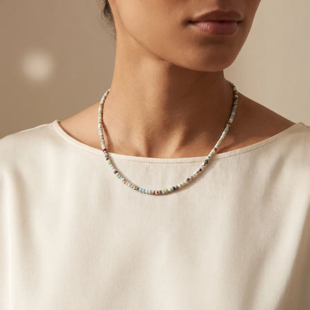 Colier Handmade cu Larimar Fațetat