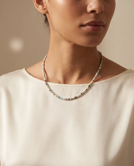 Colier Handmade cu Larimar Fațetat