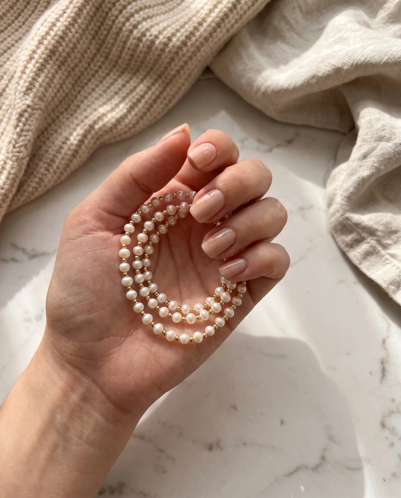 Colier Handmade cu Perle Naturale și Hematit Auriu