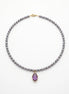 Colier Handmade din Perle Naturale cu Pandantiv din Ametist