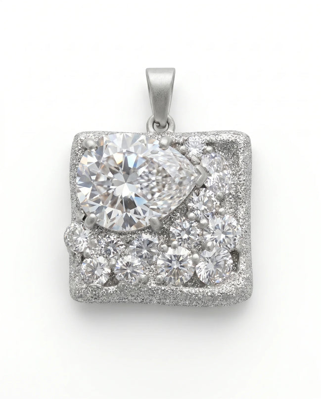 Pandantiv Handmade cu Zirconii și Glitter – Unicat
