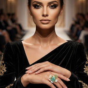 Inel Amazonit Pătrat, Perle de Cultură și Accente Aurii - OK Lux. All rights reserved. - Rings - 