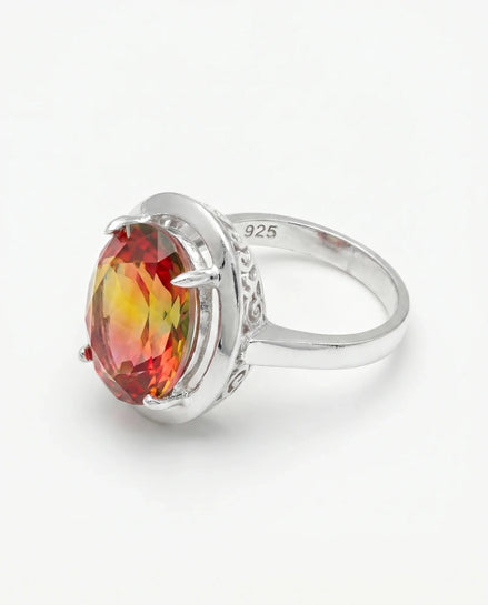 Inel din argint 925 cu topaz mistic oval - OK Lux. All rights reserved. - Inele - 