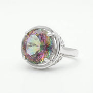 Inel din argint 925 cu topaz mistic rotund - OK Lux. All rights reserved. - Inele - 
