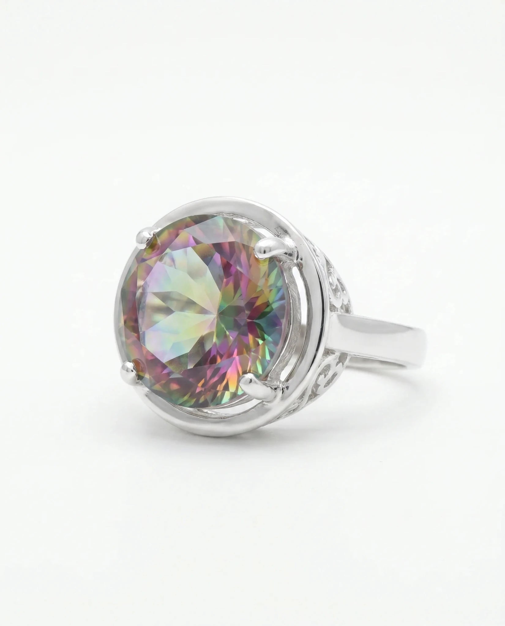 Inel din argint 925 cu topaz mistic rotund - OK Lux. All rights reserved. - Inele - 